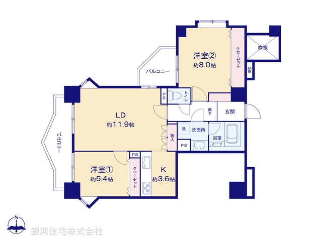 G00379529 千葉県千葉市中央区富士見１丁目 中古マンション 4280万円【間取図】