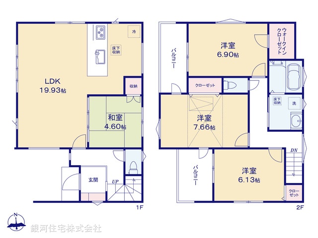 G00379530 埼玉県草加市氷川町 新築一戸建て 5180万円【間取図】