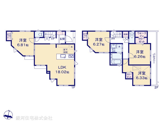 G00379543 千葉県習志野市香澄６丁目 新築一戸建て 5180万円【間取図】
