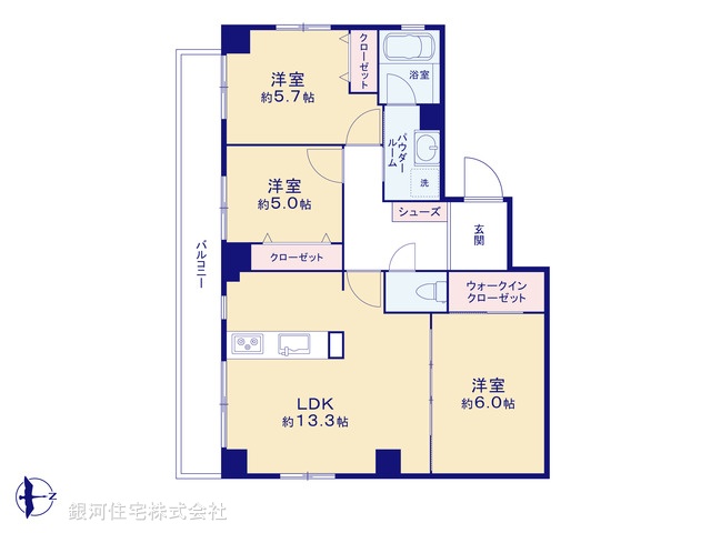 G00379571 東京都荒川区東日暮里４丁目 中古マンション 5998万円【間取図】