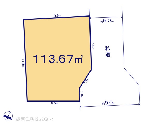 G00379576 千葉県柏市花野井 土地 3500万円【区画図】