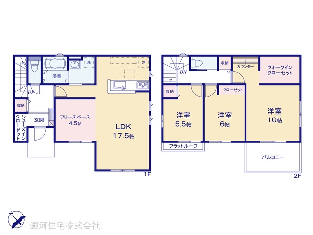G00379585 埼玉県ふじみ野市元福岡１丁目 新築一戸建て 4398万円【間取図】
