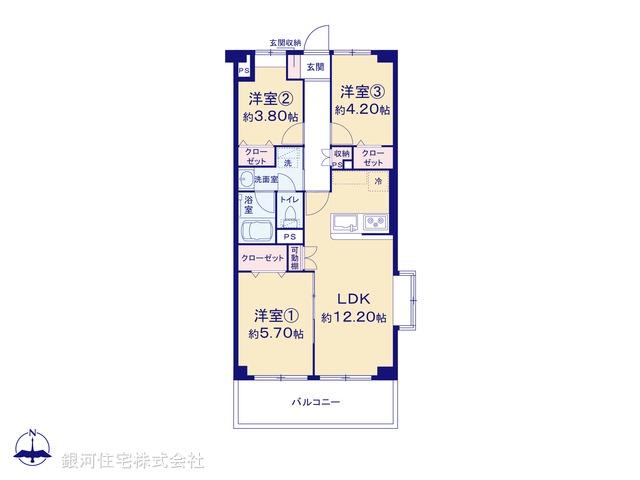 G00379612 東京都北区浮間２丁目 中古マンション 4999万円【間取図】