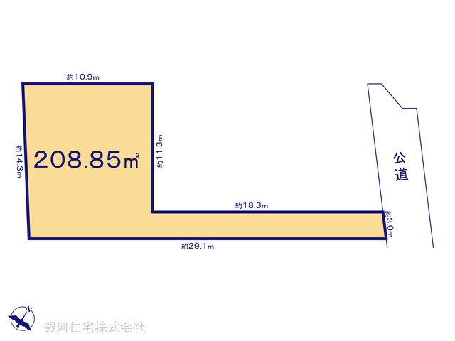 G00379639 埼玉県鴻巣市小松１丁目 土地 1180万円【区画図】