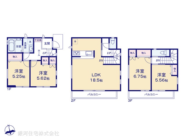G00379871 千葉県千葉市稲毛区稲毛東６丁目 新築一戸建て 4198万円【間取図】