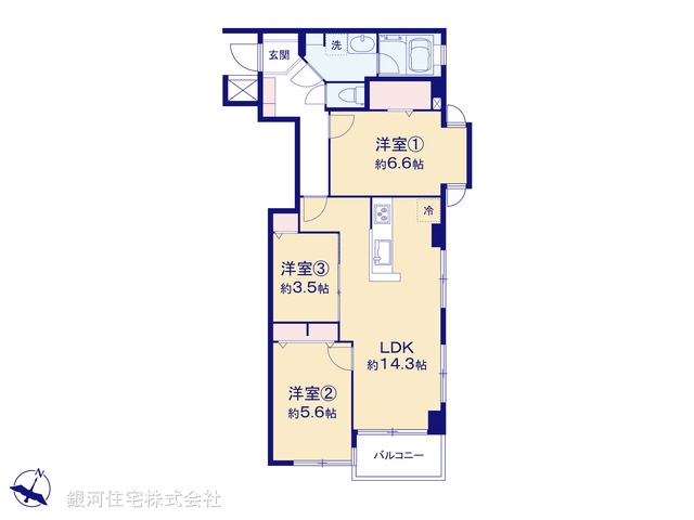 G00379915 東京都目黒区中央町２丁目 中古マンション 6180万円【間取図】