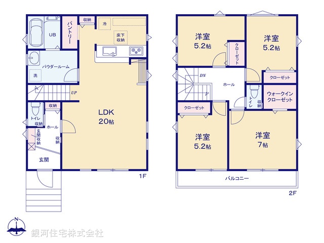 G00380082 神奈川県座間市東原１丁目 新築一戸建て 3899万円【間取図】