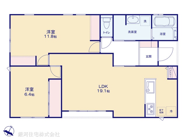 G00380599 千葉県富里市七栄 新築一戸建て 2880万円【間取図】