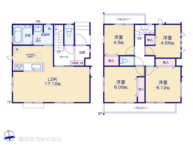 G00380810 神奈川県横浜市港北区下田町３丁目 新築一戸建て 7490万円【間取図】