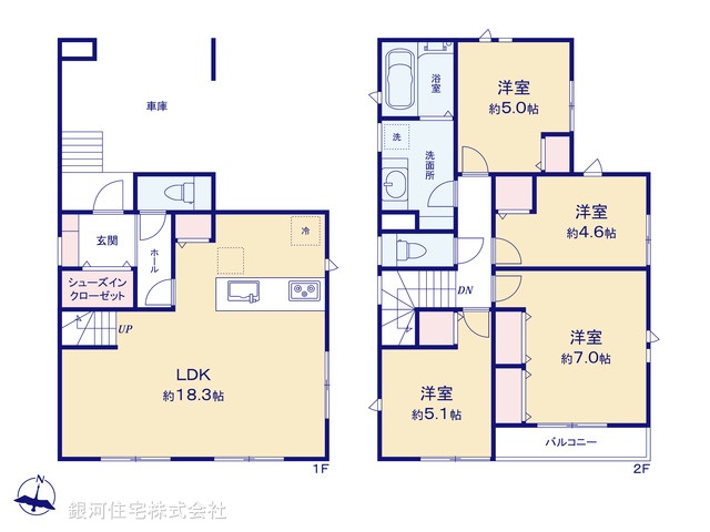 G00380830 神奈川県横浜市金沢区六浦３丁目 新築一戸建て 4480万円【間取図】