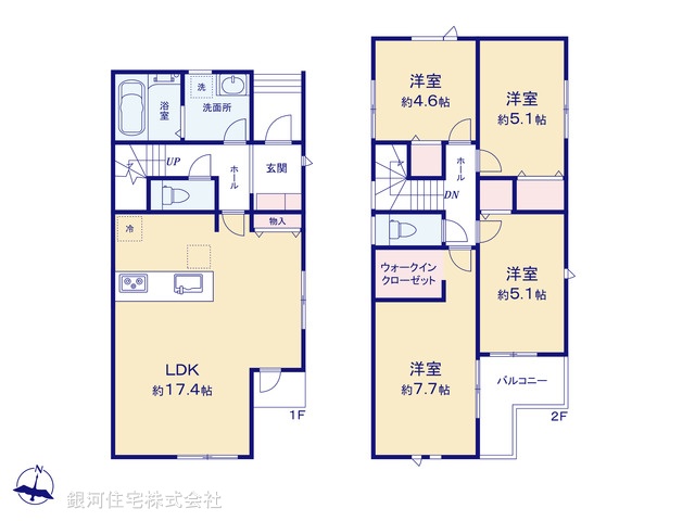 G00380831 神奈川県横浜市金沢区六浦３丁目 新築一戸建て 4480万円【間取図】