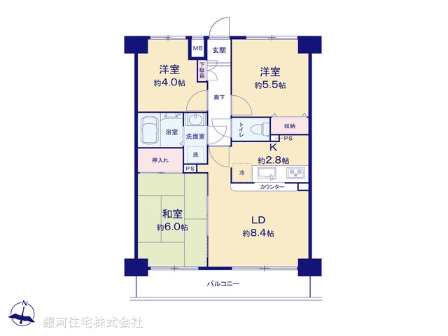 G00380880 東京都立川市上砂町５丁目 中古マンション 2680万円【間取図】
