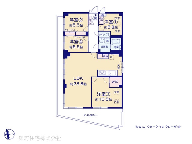 G00380966 神奈川県川崎市多摩区宿河原５丁目 中古マンション 4299万円【間取図】