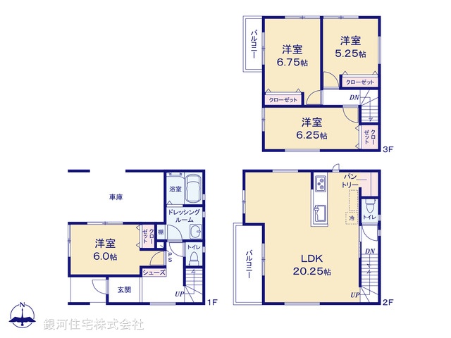 G00381107 埼玉県蕨市中央２丁目 新築一戸建て 5380万円【間取図】