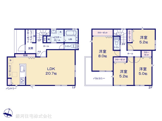 G00381112 東京都八王子市めじろ台３丁目 新築一戸建て 5590万円【間取図】