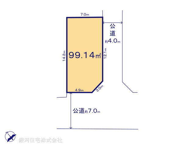 G00381122 埼玉県越谷市大字下間久里 土地 2650万円【区画図】