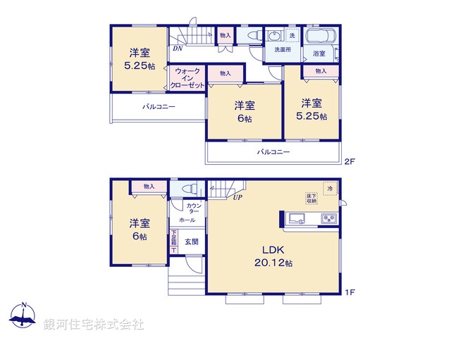 G00381155 千葉県流山市大字平方 新築一戸建て 3498万円【間取図】