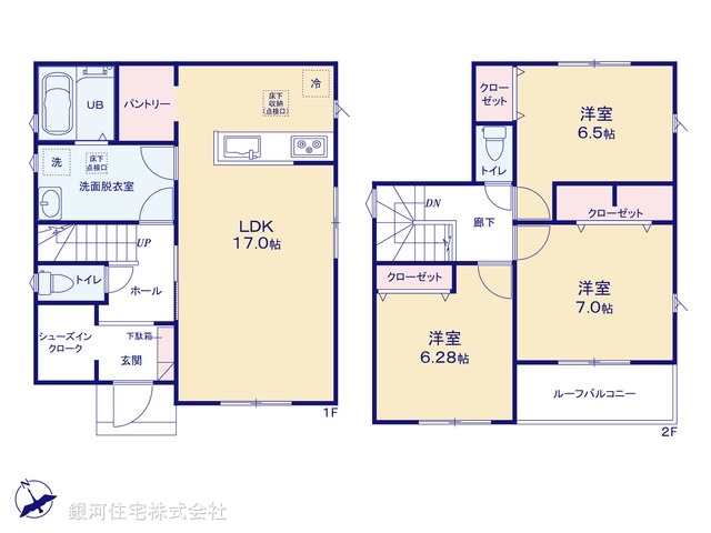 G00381240 千葉県柏市酒井根２丁目 新築一戸建て 3980万円【間取図】