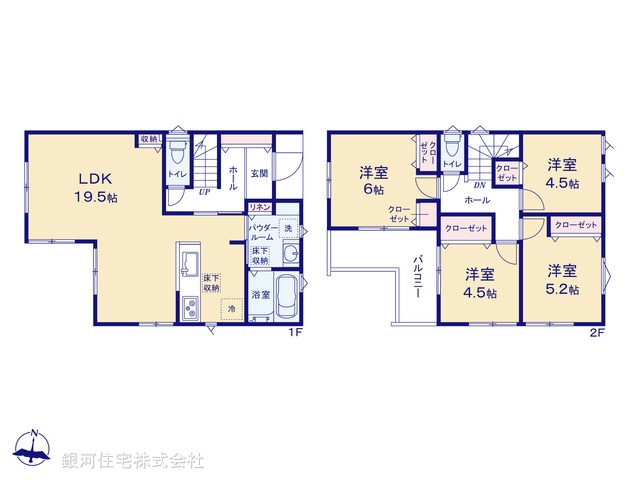 G00381254 神奈川県横須賀市浦上台４丁目 新築一戸建て 3580万円【間取図】