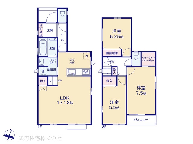 G00381257 埼玉県川口市北園町 新築一戸建て 3990万円【間取図】