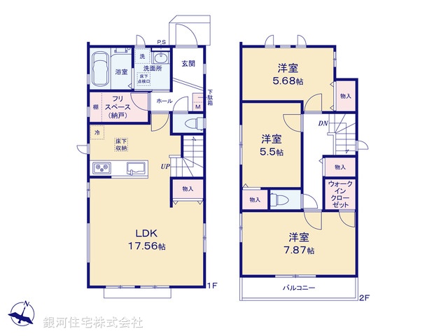 G00381261 千葉県船橋市上山町３丁目 新築一戸建て 4290万円【間取図】