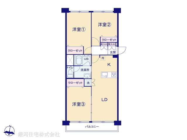 G00381264 神奈川県横浜市戸塚区俣野町 中古マンション 1699万円【間取図】