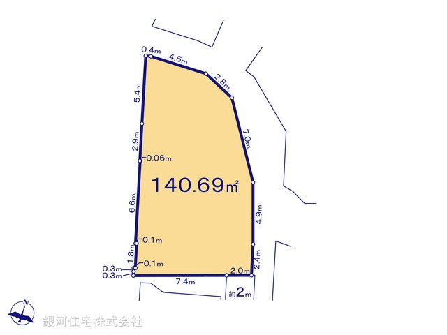 G00381291 神奈川県横浜市金沢区柴町 土地 1680万円【区画図】