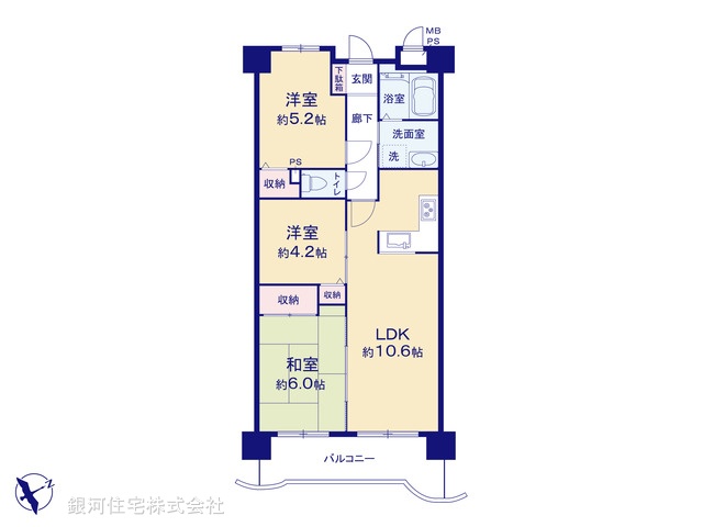 G00381841 東京都江戸川区松江５丁目 中古マンション 5399万円【間取図】