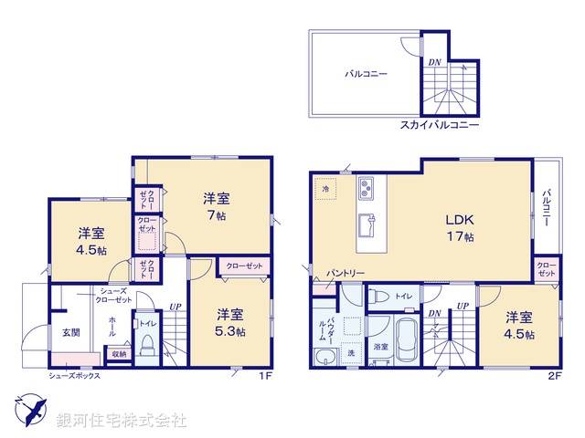 G00381964 神奈川県平塚市諏訪町 新築一戸建て 3980万円【間取図】