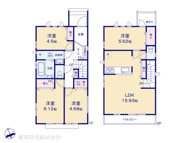 G00382417 埼玉県戸田市喜沢２丁目 新築一戸建て 6190万円【間取図】