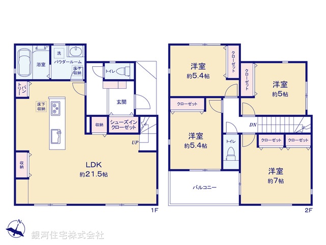 G00382538 神奈川県横浜市神奈川区羽沢町 新築一戸建て 5480万円【間取図】