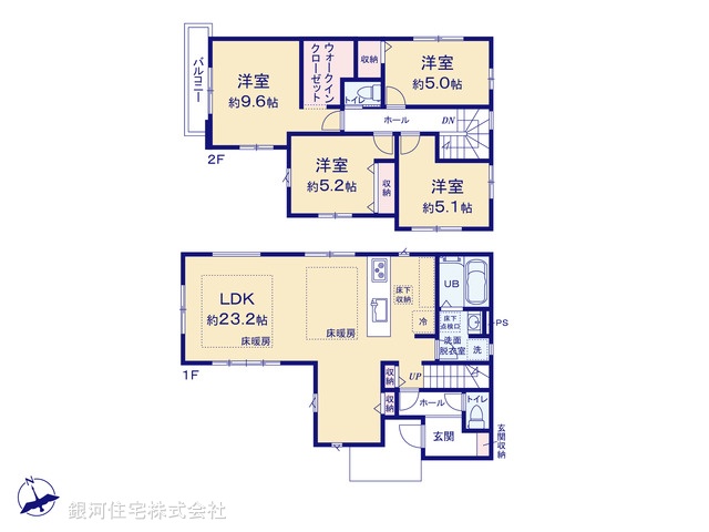 G00382630 神奈川県横浜市神奈川区白幡仲町 新築一戸建て 7598万円【間取図】