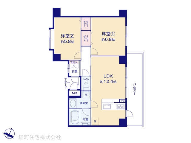 G00382750 東京都板橋区小豆沢３丁目 中古マンション 4399万円【間取図】