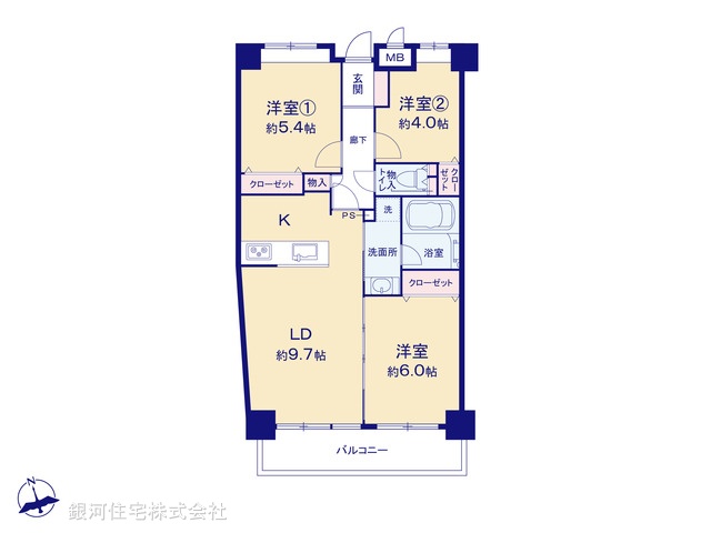 G00382762 千葉県浦安市当代島３丁目 中古マンション 4080万円【間取図】