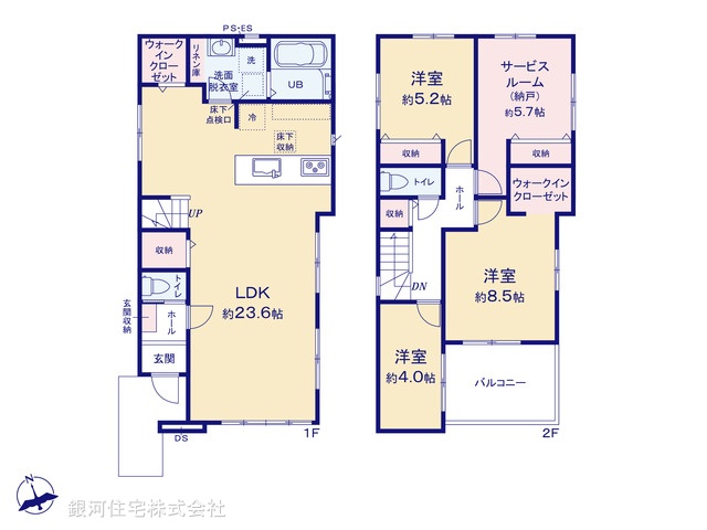 G00383377 千葉県松戸市栄町２丁目 新築一戸建て 4899万円【間取図】
