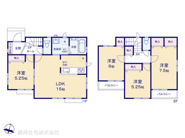 G00383414 千葉県千葉市中央区蘇我５丁目 新築一戸建て 4490万円【間取図】