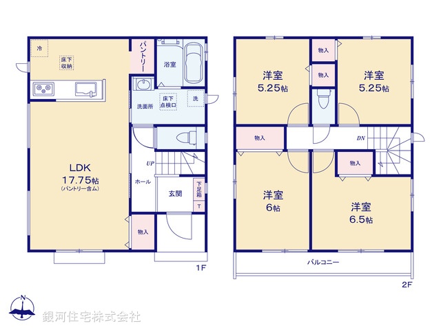 G00383416 千葉県千葉市中央区蘇我５丁目 新築一戸建て 4790万円【間取図】