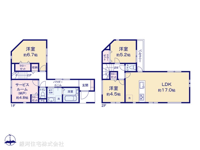 G00383483 神奈川県横浜市港北区大豆戸町 新築一戸建て 7280万円【間取図】