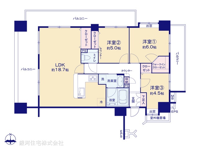 G00383758 埼玉県朝霞市膝折町４丁目 中古マンション 2599万円【間取図】