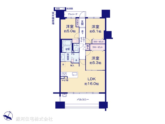 G00383769 埼玉県さいたま市浦和区上木崎２丁目 中古マンション 6999万円【間取図】