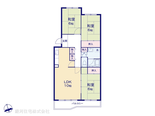 G00384004 埼玉県入間郡三芳町大字北永井 中古マンション 645万円【間取図】