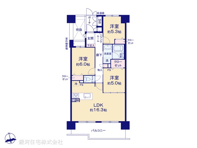 G00384065 東京都八王子市旭町 中古マンション 5999万円【間取図】