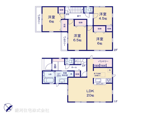 G00384270 千葉県松戸市千駄堀 新築一戸建て 4290万円 土地面積106.85m² (約32.32坪) 建物面積104.48m² (約31.60坪) 間取り４ＬＤＫ 築年月2025年12月【間取図】
