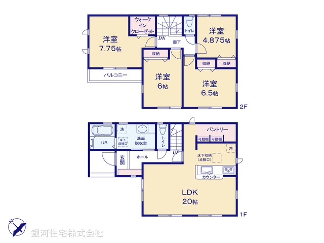 G00384271 千葉県松戸市千駄堀 新築一戸建て 4390万円 土地面積108.68m² (約32.87坪) 建物面積105.30m² (約31.85坪) 間取り４ＬＤＫ 築年月2025年12月【間取図】