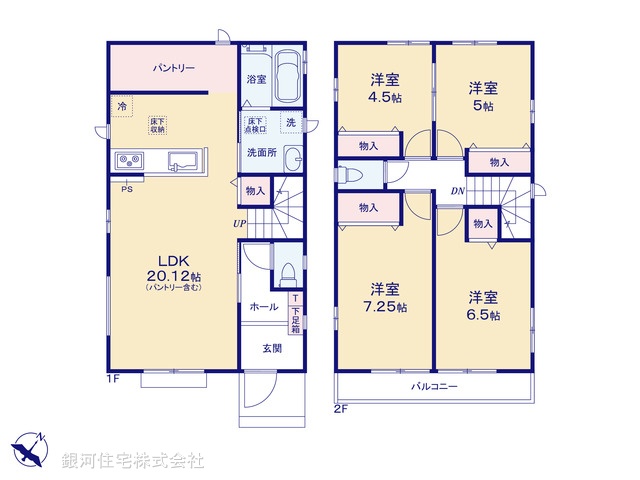 G00384280 埼玉県上尾市大字久保 新築一戸建て 3490万円 土地面積146.77m² (約44.39坪) 建物面積99.36m² (約30.05坪) 間取り４ＬＤＫ 築年月2025年12月【間取図】