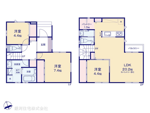 G00384294 千葉県千葉市花見川区検見川町５丁目 新築一戸建て 5280万円【間取図】