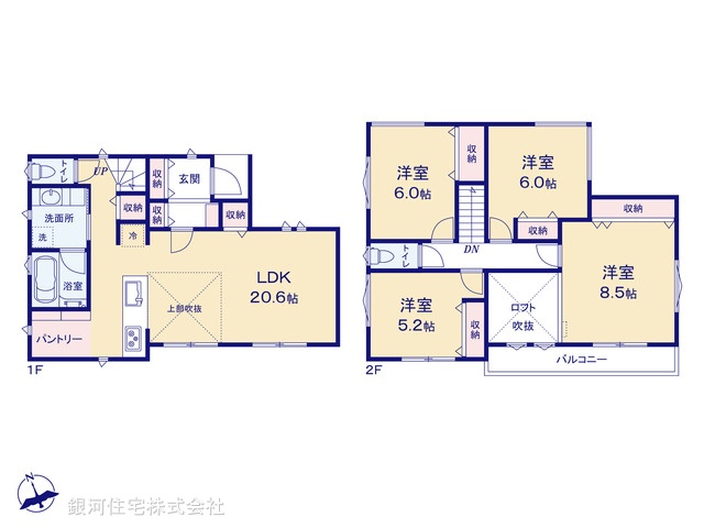 G00384354 千葉県千葉市稲毛区小中台町 新築一戸建て 5190万円【間取図】