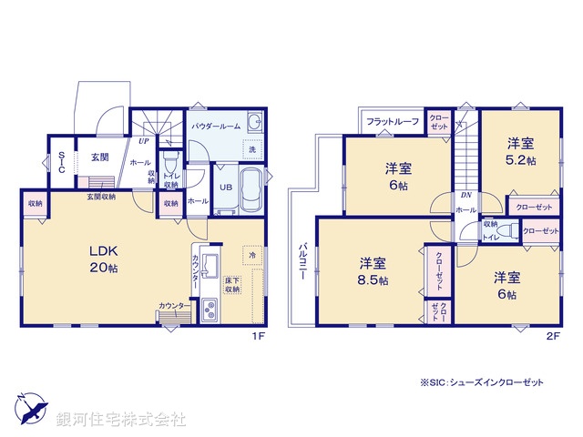 G00384359 千葉県船橋市飯山満町３丁目 新築一戸建て 5399万円 土地面積143.28m² (約43.34坪) 建物面積108.47m² (約32.81坪) 間取り４ＬＤＫ 築年月2026年02月【間取図】