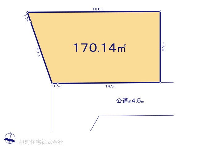 G00384676 神奈川県横浜市港南区日野南４丁目 土地 3780万円【区画図】