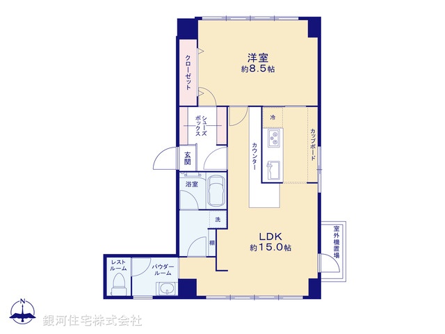 G00384831 神奈川県川崎市中原区新丸子東２丁目 中古マンション 2480万円【間取図】